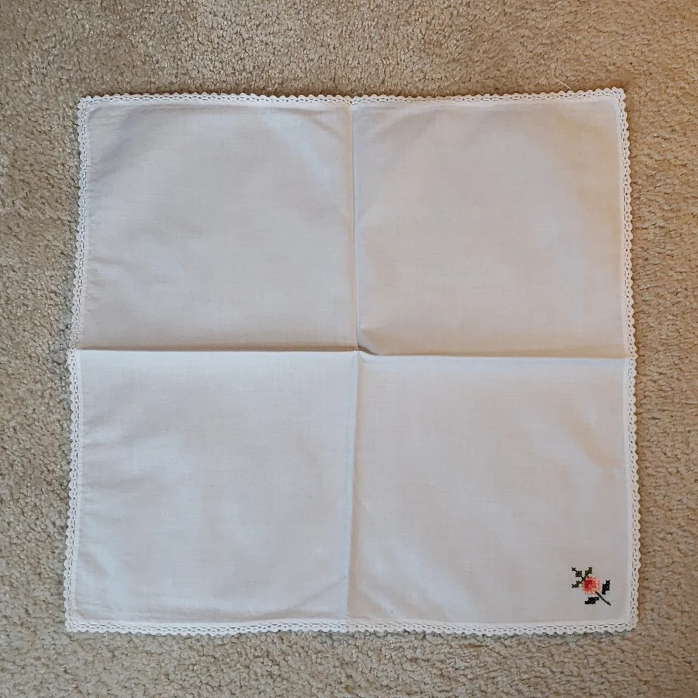 Embroidered Hand Stiched Cloth Napkins Set of 12